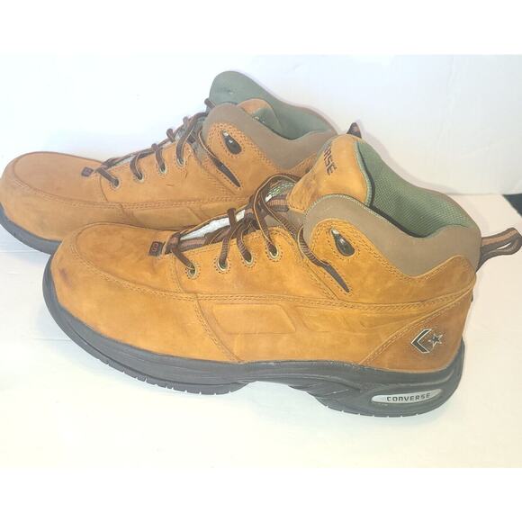 Converse Mens ASTM F2413-05 Leather Steel Toe Brown Work Boots size 14 - Picture 6 of 12